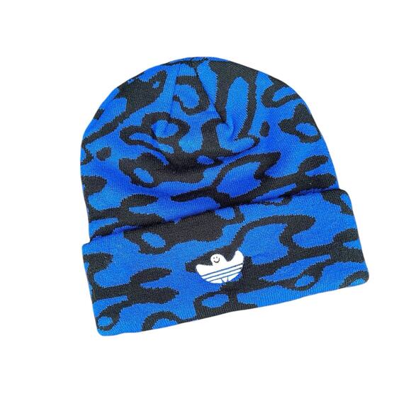 Adidas Shmoo Beanie Hat Black Blue Knit Skateboard OS - Picture 1 of 3